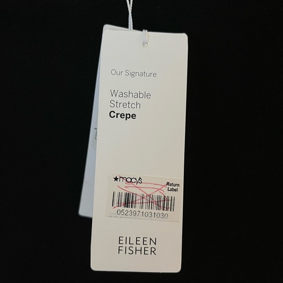 Eileen Fisher Size Small Black Washable Crepe Stretch Faux Wrap Pencil Skirt - Picture 9 of 10